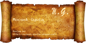 Mocsek Gyula névjegykártya